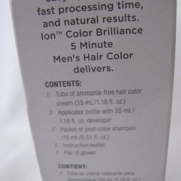 NIB - ion Men's 5-Minute Steel Gray Hair Color Kit - Picture 9 of 9